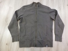 American Giant Moto Full Zip Jacket Mens M Green Heavyweight Mock Neck USA Made