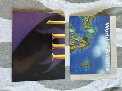 Final Fantasy III (SNES, 1994) - BOTH WORLD MAP & POSTER ONLY *AUTHENTIC