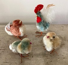 GROUP - Vintage CHICKEN HEN and CHICKS Plush Figures (c. 1970-1980s)