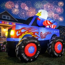 7.8FT Long Giant Patriotic Independence Day 4th of July Inflatable Eagle Truc...