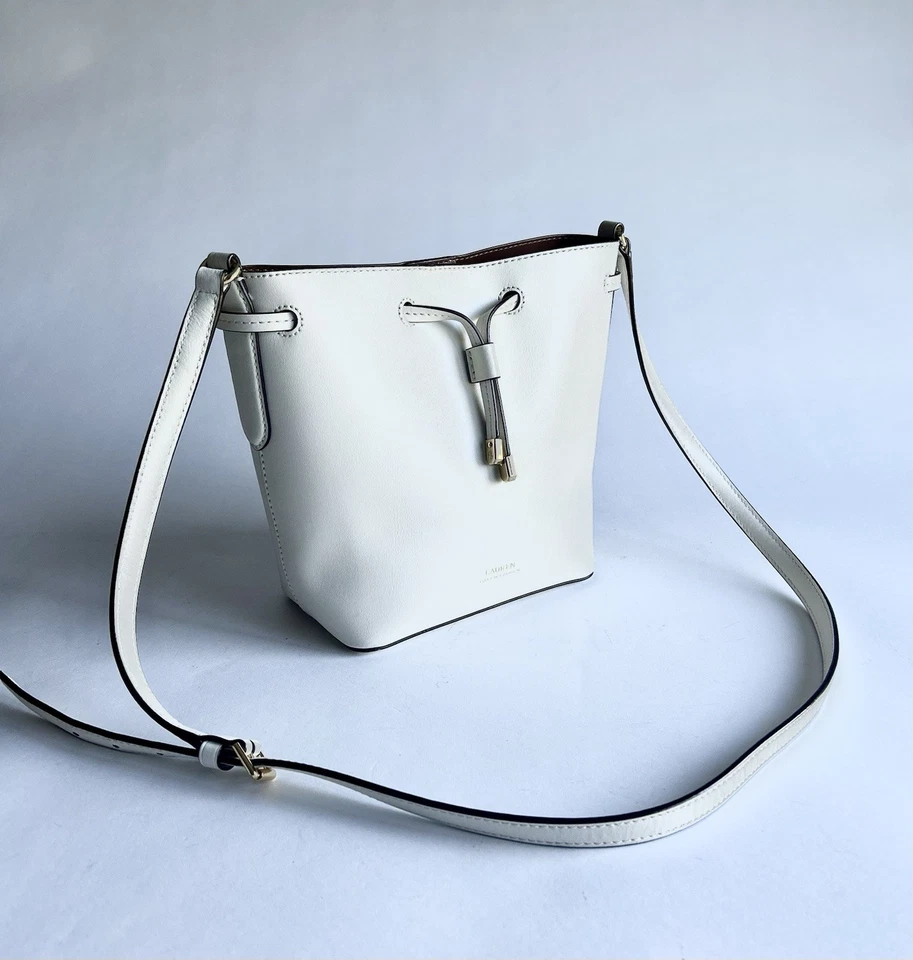 Nova Bolsa Transversal Lauren Ralph Lauren Marfim Couro Sintético Ombro - Imagem 3 de 4