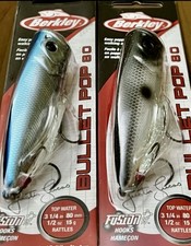 2 Berkley Bullet Pop 80 BHBBP80 Popper Topwater Fish  Lures OG BLUE/DANALD - NEW