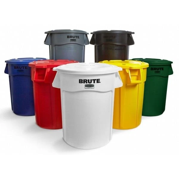 Lata de plástico de alta resistencia redonda Rubbermaid Commercial Fg264360yel Brute 44 galones, Foto 4 de 4