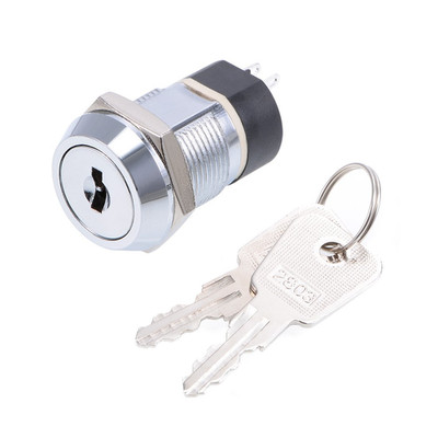 19Mm 2 Positions 2NO 2NC Electric Key Lock Push Button Switch