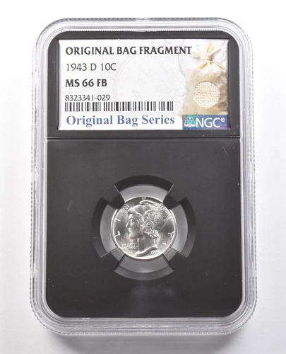 1943-D Mercury Dime Original Bag Fragment MS66 FB NGC *6129