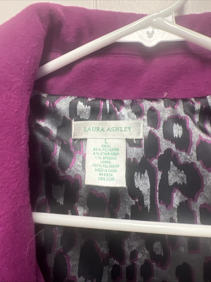 Abrigo corto Laura Ashley Pea para mujer talla L fucsia Foto 2 de 4