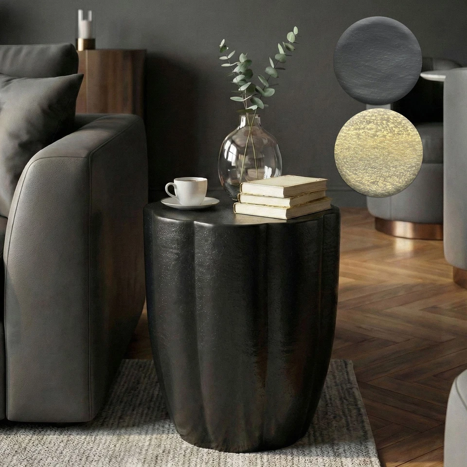 Table d'appoint Aluminium Table décorative Métal Alu Table de canapé ronde - Photo 1/1
