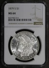 1879-S (MS64) Morgan Silver Dollar $1 NGC - Beautiful Coin