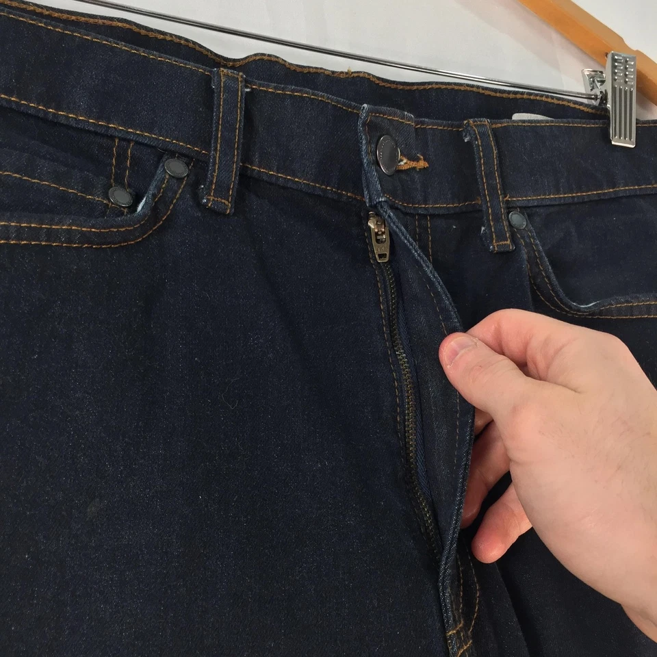 Marks And Spencer Jeans Mens 34 X 33 Blue Tapered Stretch Denim Autumn 138893 - Image 3 of 4