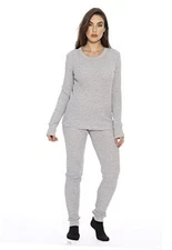  Women's Thermal Underwear Pajamas Set Small Grey