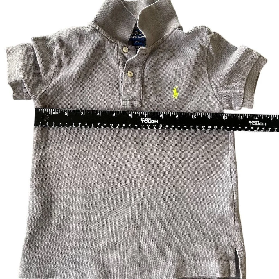Ralph Lauren мальчиков серый рубашка-поло 3T короткий рукав логотип - Изображение 3 из 4