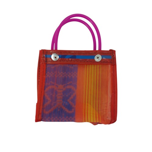 Mexican Mercado Mini Mesh Bag 6" Striped Unique Recyclable