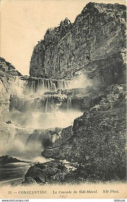 Alte Postkarte - Algerien - Konstantin - Der Wasserfall von Sidi-Meid - Obli