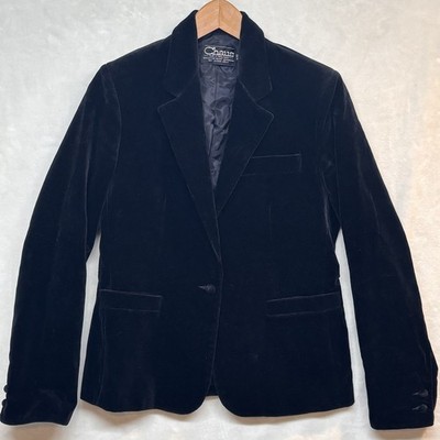 Vtg 90s Chaus Classic Black Velvet Blazer Women 10 Dark Academia Evening Jacket