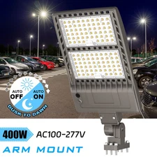 400W LED Shoebox Pole Light Commercial Street Parking Lot Lighting Dusk To Dawn