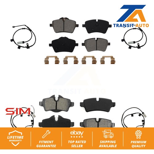 Front Rear Semi-Metallic Disc Brake Pads And Wear Sensors Kit For Mini Cooper - Picture 1 of 9