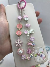 DIY Beaded Phone Charm Wristlet Bracelet String Strap Bag Charm Gift Cute