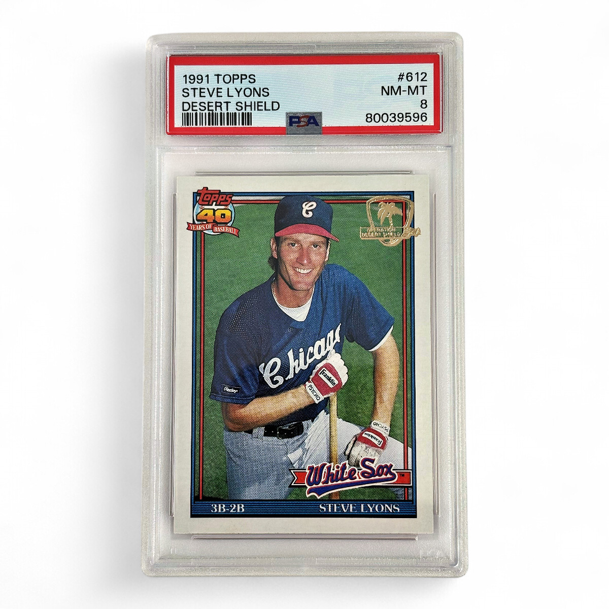 1991 Topps Steve Lyons Desert Shield #612 Graded NM-MT PSA 8