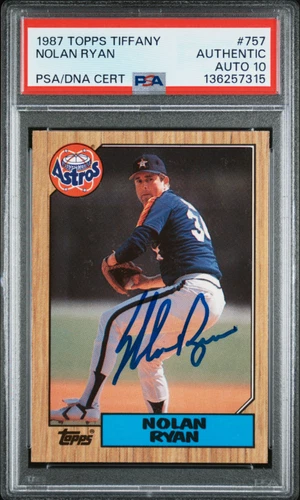 1987 Topps Tiffany Nolan Ryan Signed Baseball Card Certified PSA/DNA 10 Auto HOF