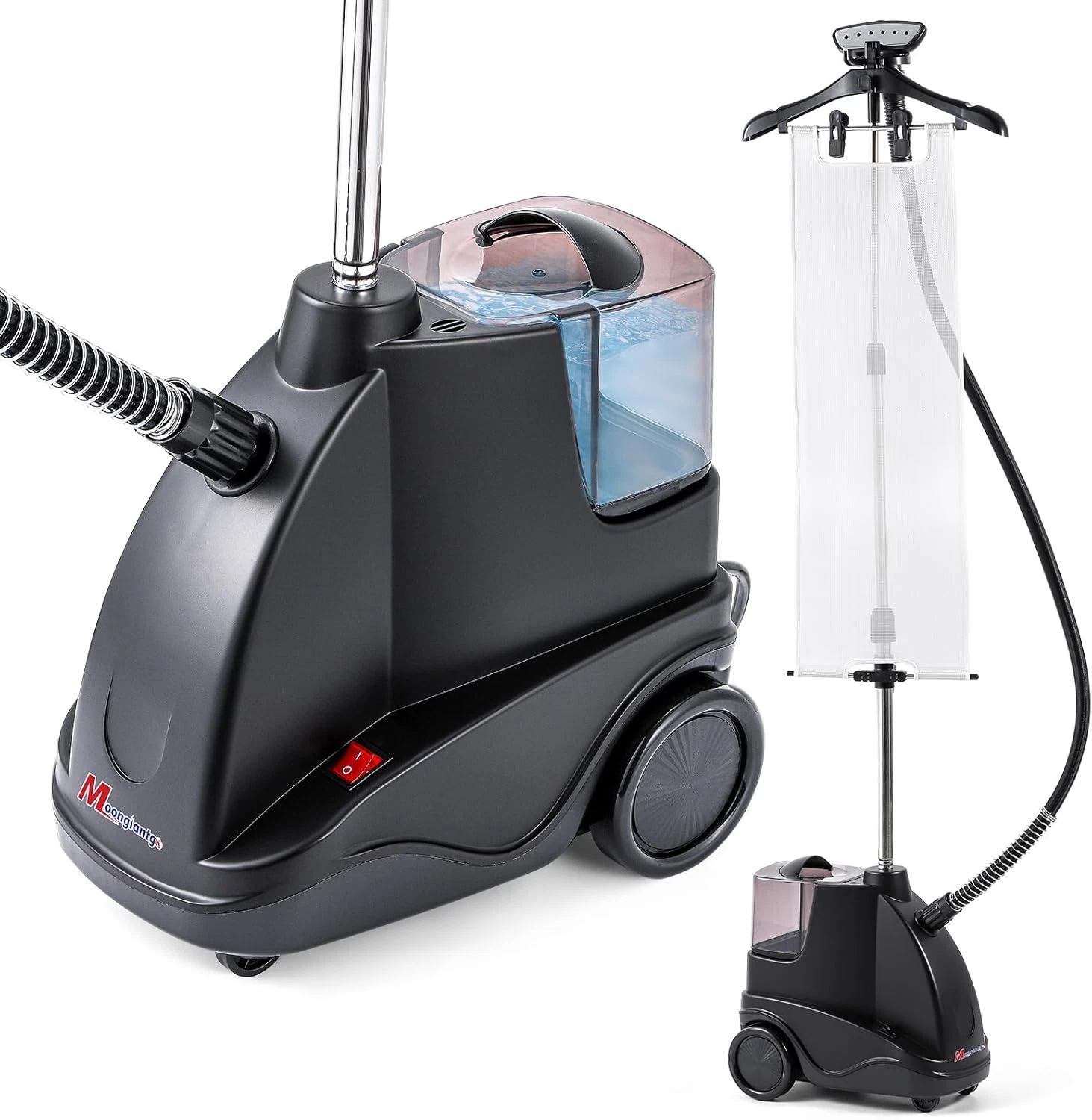 1500W Garment Steamer for Clothes - 60S Heat Up, 2.9L(98 Oz) Large Tank, 2 Adjus