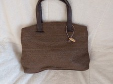 Liz Claiborne straw LIKE design dark brown strap purse