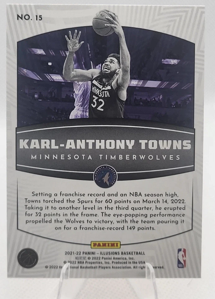 2021-22 Panini Illusions - Operation Detonation Karl-Anthony Towns #15 Orange - Image 2 of 2