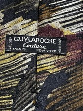 Vintage Guy Laroche Couture Mens Neck Tie Multicolor Made in the USA All Silk