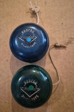 Vintage Duncan Imperial Yo-Yo Tops Made USA Emerald Green, Dark Blue