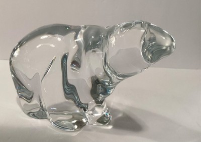 Vintage Hadeland Norwegian Crystal Polar Bear Figurine - Large