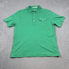 Criquet Men's Sz L Short Sleeve Green Organic Cotton Blend Polo Shirt