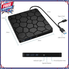 Burner Player Slim External CD DVD RW Drive USB 3.0 Writer Reader for Laptop PC