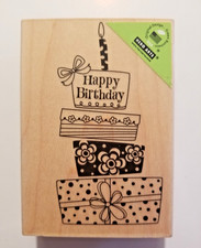 Birthday Cake Wood Stamp Hero Arts K5315 Large DIY Crafters Cards Scrapbook