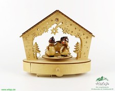 Spieluhr "White Christmas" Schneemänner mit LED  Weihnachten Deko