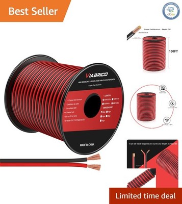 Durable 12 Gauge 100FT Low Voltage Wire - Perfect for All Your DIY Projects