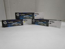 HP 972A PageWide Genuine Ink Cartridges Black Cyan Yellow 2020 LOT OF 3 LOR86AN