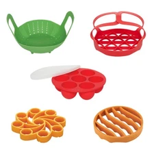 Instant Pot Silicone 5-Piece Accessory Set: Rack, Basket, Sling, Egg Mold