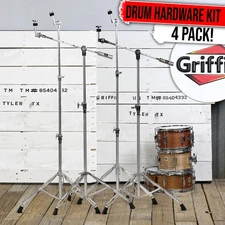 Drum Cymbal Stands (4-PACK) | Boom Arm Counterweight Adapter Double Braced Legs