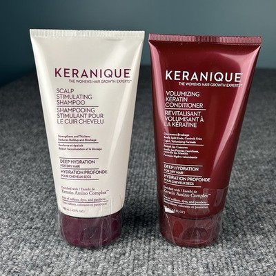 KERANIQUE Volumizing Hair Growth Shampoo Scalp Stimulating Conditioner 4.5oz Ech