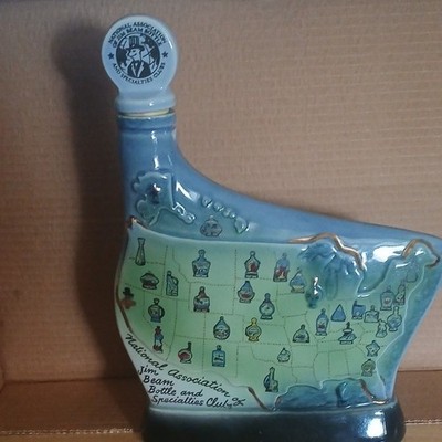 Jim Beam 1977 NAWCC Club Ceramic Decanter Bottle w/ Stopper, Distillery