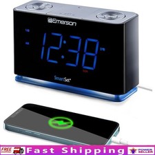Bluetooth FM Radio Digital Clock W/ Dual Alarms AUX-IN Dimmer Control New