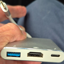USB-C Adapter Hub 1:3 HDMI USB 3.0 USB-C Portable Silver Universal 1m