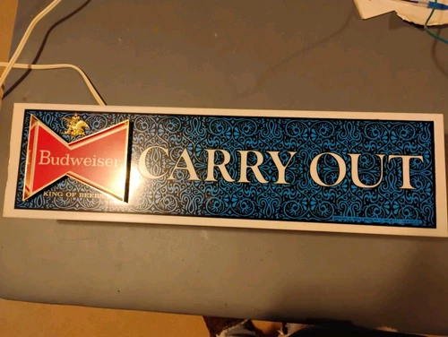 Vintage Budweiser Lighted Beer Bar Tavern Sign King Of Beers