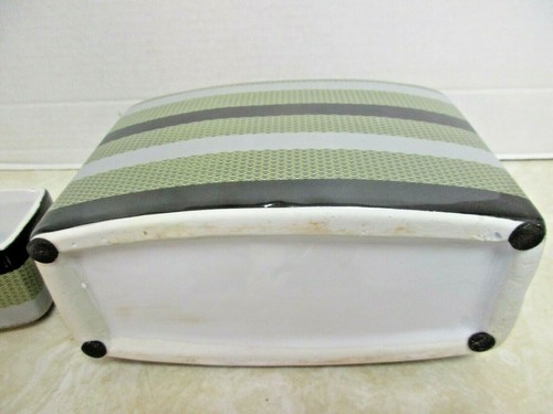 Tri Color Ginger Jar / Canister / Decanter Rectangle Ceramic - Has Hidden Flaw - Picture 7 of 7