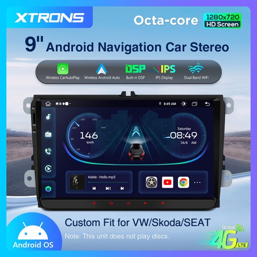 9" Android 14 8-Core Car Stereo GPS Radio BT For VW Volkswagen Jetta Passat +OBD - Picture 6 of 19