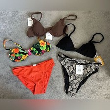 Andie Swim Bikini Bundle 2 Bottoms 3 Tops Size Small Tropical High Waisted
