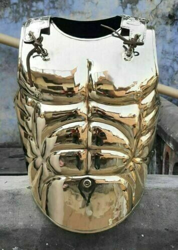 Christmas Muscle Armor 18 Gauge Brass Medieval Roman Jurassic Breastplate Gift - Picture 6 of 12