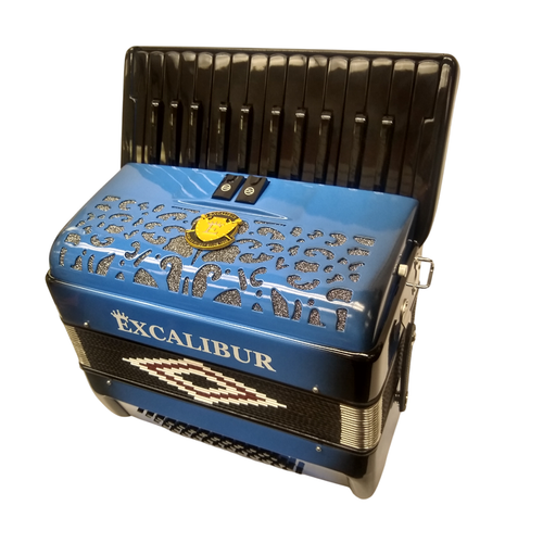 Excalibur Super Classic PSI Series Blue Fade 60 Bass Piano Accordion - Picture 3 of 6