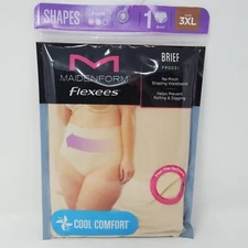 Maidenform Womens Flexees Shapewear Briefs, Tummy Control  Beige Size 3XL FP0051