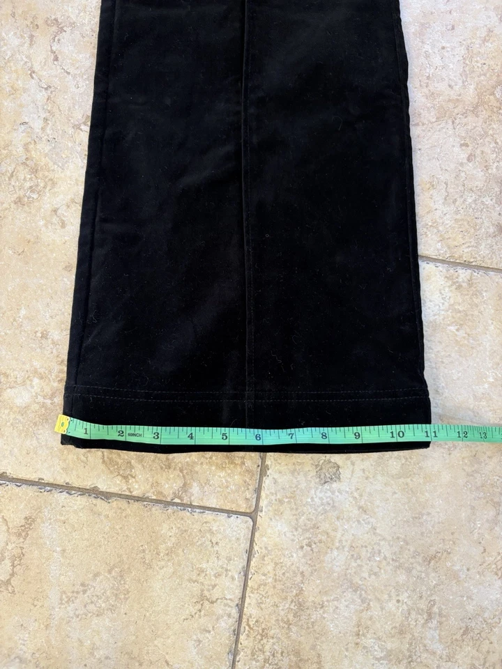 Pantalones de terciopelo negro Reba talla 16 botones de estrás, costuras doradas, pliegue de pliegue nuevos con etiquetas Foto 4 de 4
