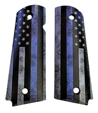 1911 grips fits COLT Springfield Rock Island Clones Full-size Thin Blue Line